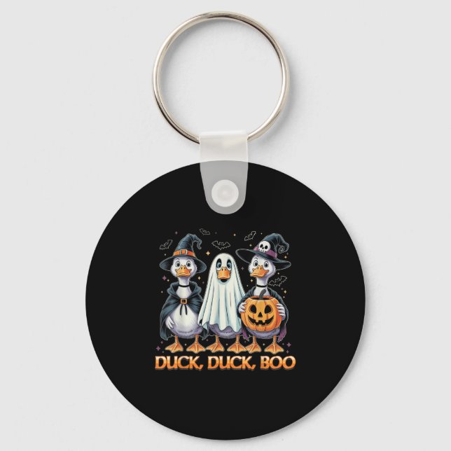 Duck Duck Boo Funny Halloween Costume Duck  Key Ring (Front)