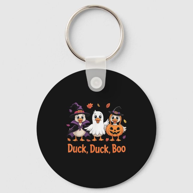 Duck Duck Boo Funny Halloween Costume Duck  Key Ring (Front)