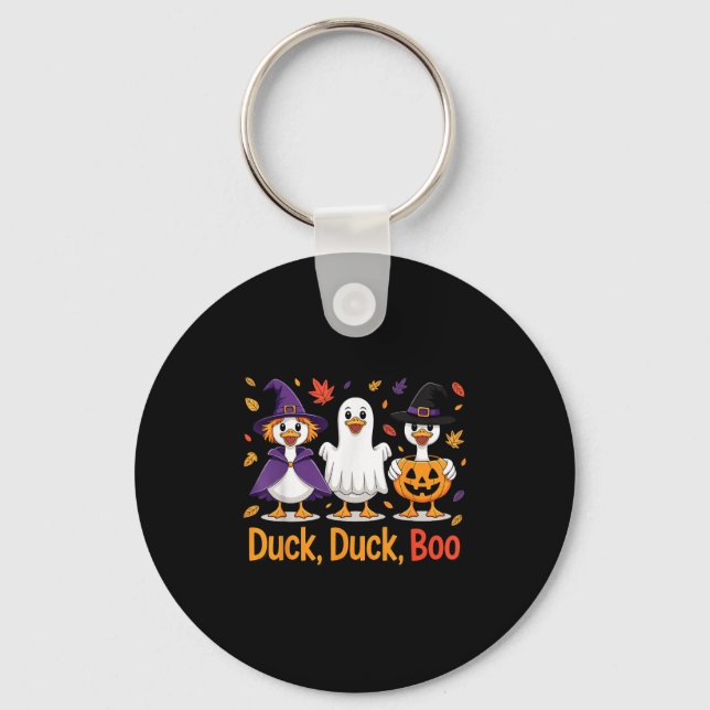 Duck Duck Boo Funny Halloween Costume Duck  Key Ring (Front)