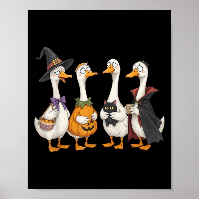 Duck Duck Boo Funny Halloween Costume Duck Pumpkin Poster (Front)
