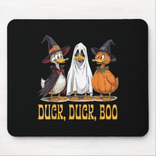 Duck Duck Boo Funny Halloween Costume Witch Ghost  Mouse Pad