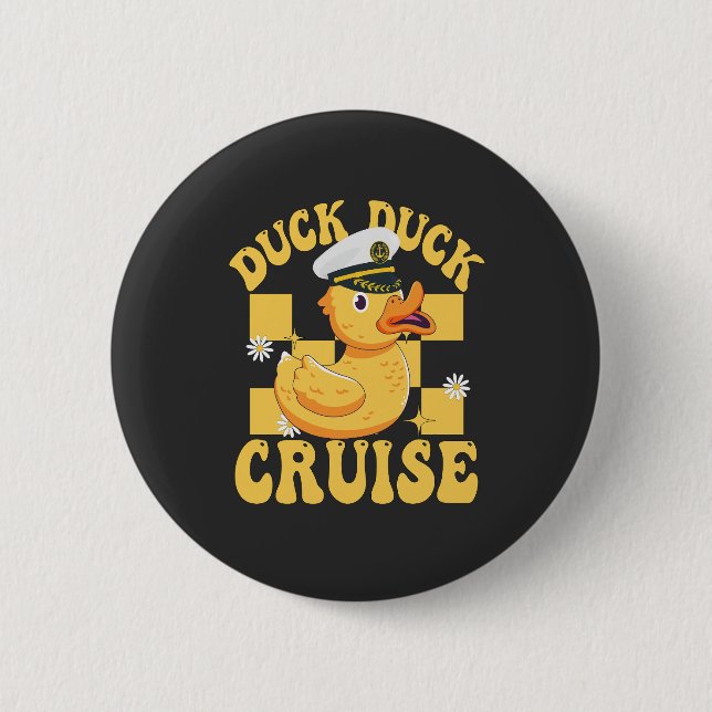 Duck Duck Cruise Funny Family Cruising Matching  6 Cm Round Badge (Front)