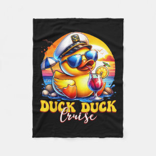 Duck Duck Cruise Funny Family Cruising Matching Gr Fleece Blanket