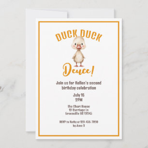 Duck Duck Deuce Second Birthday  Invitation