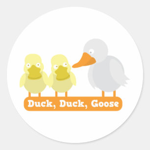 duck duck goose classic round sticker