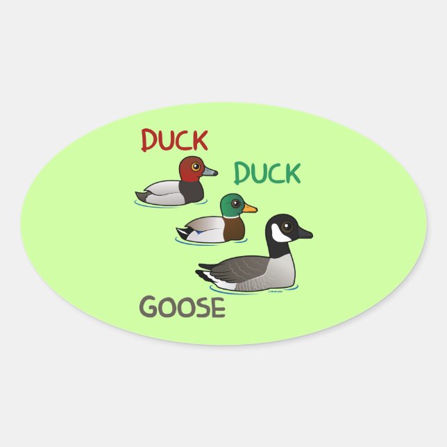 Duck Duck Goose Oval Sticker (Front)