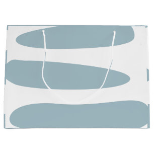 Duck Egg Blue and White Abstract Large Gift Bag