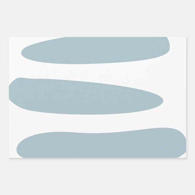 Duck Egg Blue and white Abstract Wrapping Paper Sheet (Front)