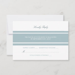 Duck Egg Blue Modern Wedding RSVP Card