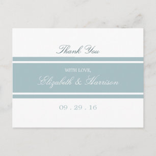 Duck Egg Blue Modern Wedding Thank You Postcard