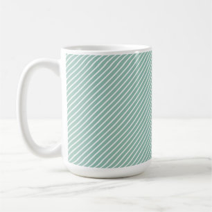 Duck Egg Blue Striped Floral Watercolor Daisy Coffee Mug