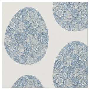 Duck Egg Blue Traditional Greenery Floral Pattern  Fabric