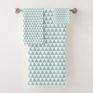 Duck Egg Green/Blue Triangle Bath Towel Set