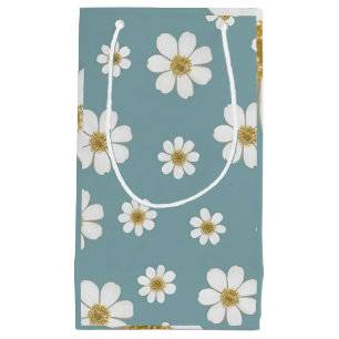 Duck Egg With Daisies Pattern Small Gift Bag