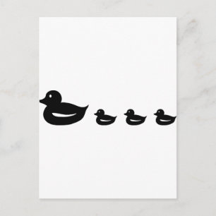 duck family icon postcard