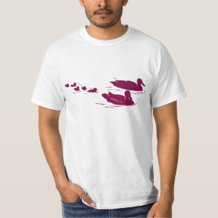 Duck family in water animation illustration T-Shirt