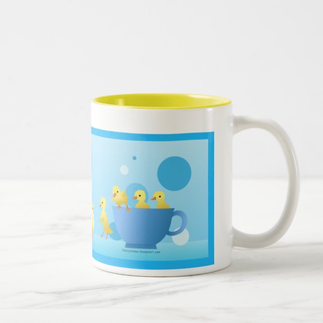 Duck family Two-Tone coffee mug (Right)