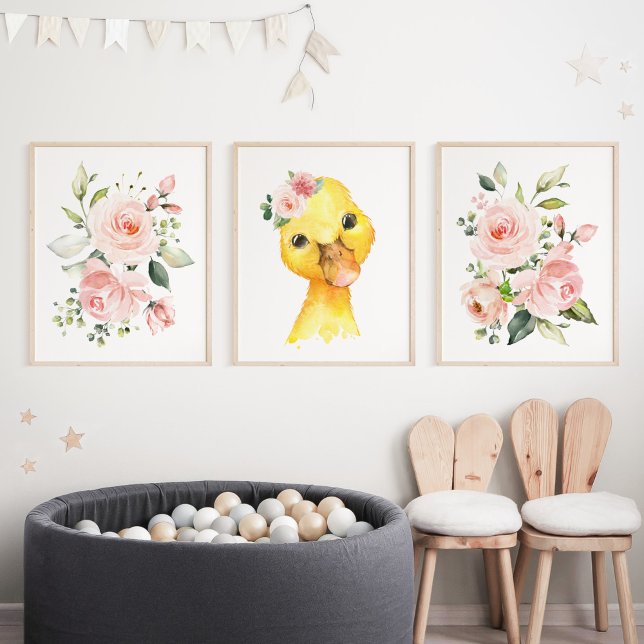 Duck, Farm Animals, Pink Flowers, Girl Nursery (Creator Uploaded)