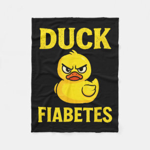 Duck Fiabetes - Funny Diabetic Awareness Fleece Blanket