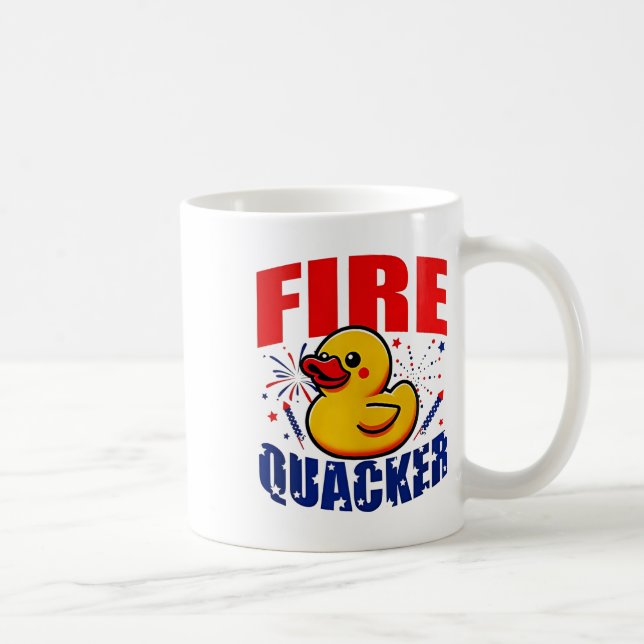 Duck Firequacker Patriotic Funny Independence 4th  Coffee Mug (Right)