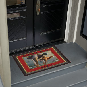 Duck Flying Family Name Doormat