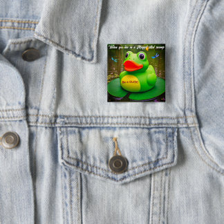 Duck Frog Swamp 15 Cm Square Badge