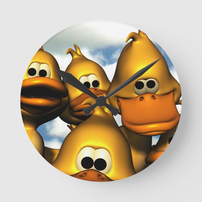 Duck Gathering Round Clock (Front)