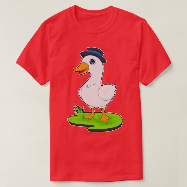 Duck Gentleman Hat T-Shirt (Design Front)