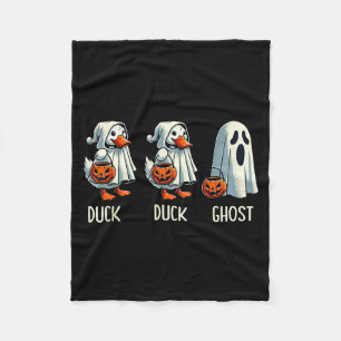 Duck Ghost Pun Trunk Or Treat Trick Or Treat Funny Fleece Blanket