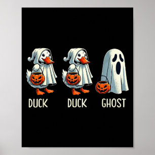 Duck Ghost Pun Trunk Or Treat Trick Or Treat Funny Poster
