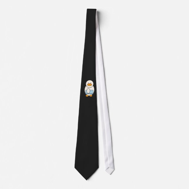 Duck going to work, funny work tie (Front)
