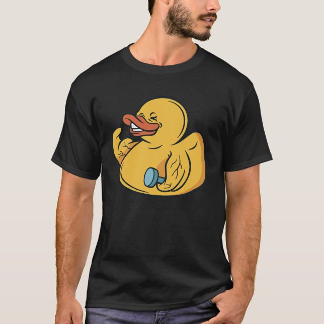 Duck Gym Workout Muscles T-Shirt (Front)