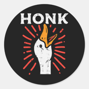 Duck Honk Funny Quack Goose Chicken Meme Men Women Classic Round Sticker