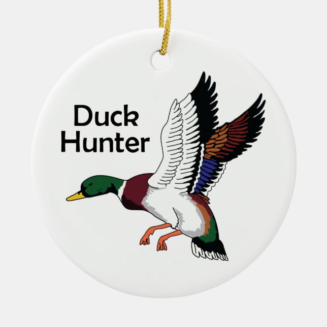 Duck Hunter Ceramic Ornament (Front)