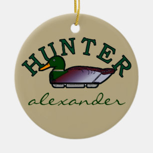 Duck Hunter- Personalised Ceramic Ornament