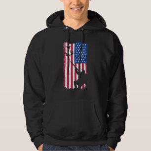 Duck Hunter Silhouette American Flag Usa Patriotic Hoodie