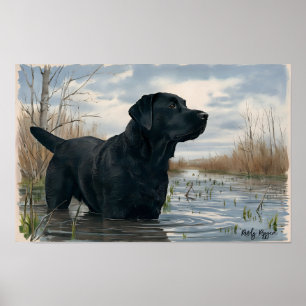 Duck Hunters Best Friend, Black Lab Print