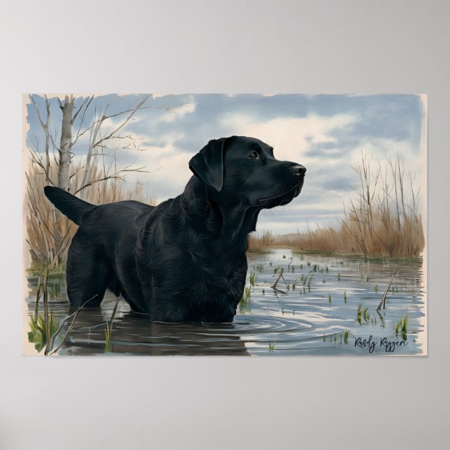 Duck Hunters Best Friend, Black Lab Print (Front)