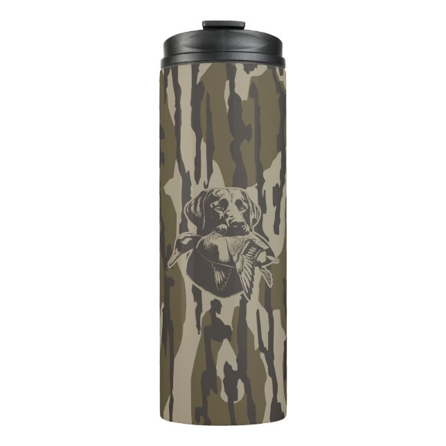 Duck Hunters With Dog Forest Camouflage Thermal Tumbler (Front)