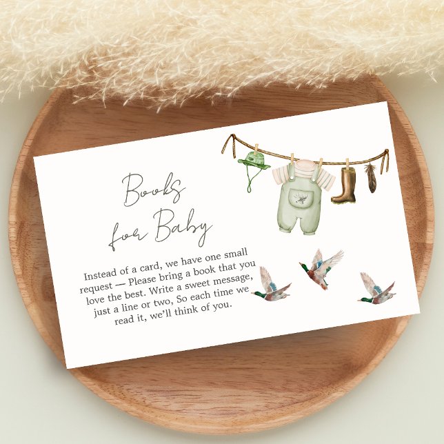 Duck Hunting Baby Shower Books for Baby Enclosure Card (Little Hunter Duck Baby Shower Books for Baby)