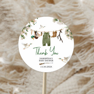 Duck Hunting Baby Shower Classic Round Sticker