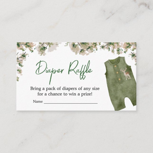 Duck Hunting Baby Shower Diaper Raffle Enclosure Card (Front)