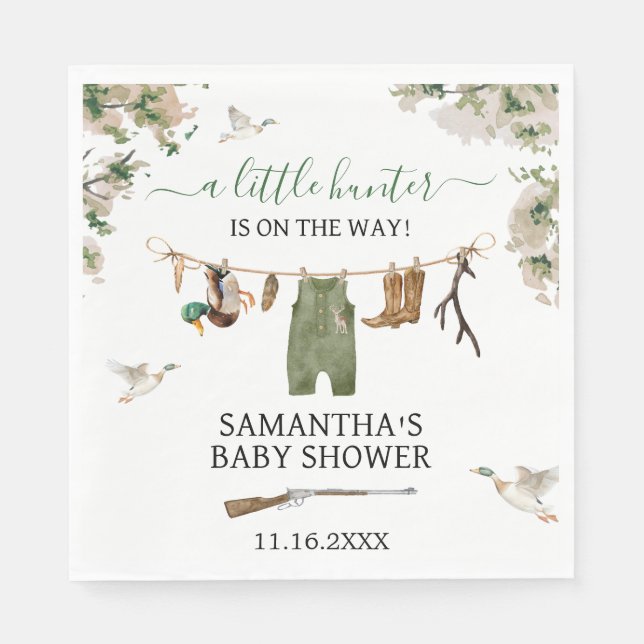 Duck Hunting Baby Shower Napkin (Front)