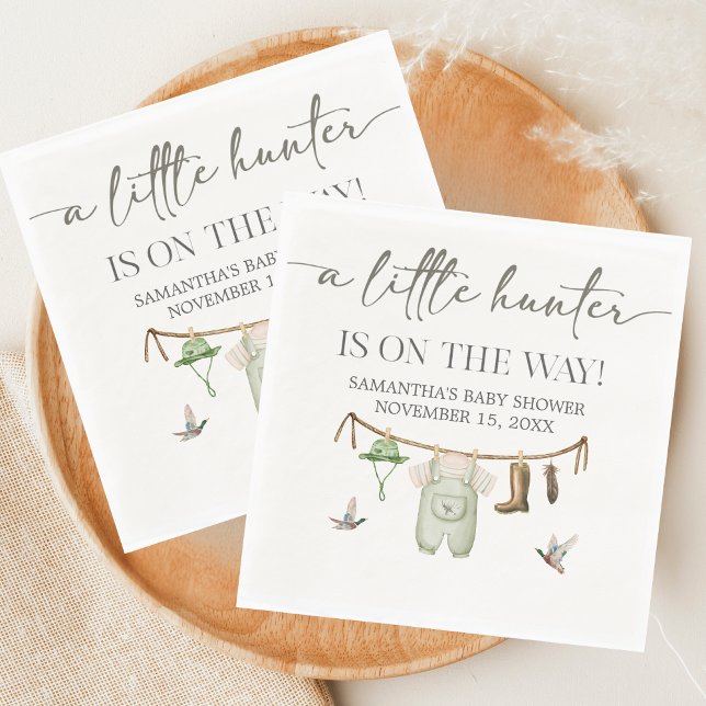 Duck Hunting Baby Shower Napkin (Little Hunter Duck Baby Shower Napkin)