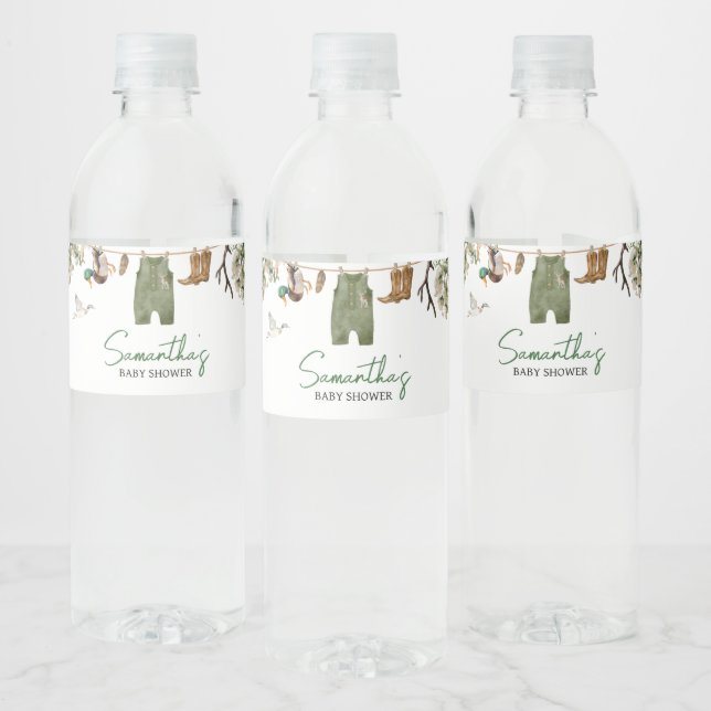 Duck Hunting Baby Shower Water Bottle Label (Bottles)