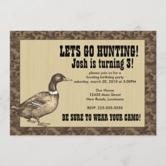 Duck Hunting Birthday Invitation