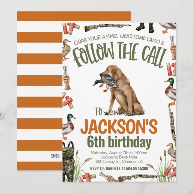 Duck Hunting Birthday Invitation (Front/Back)