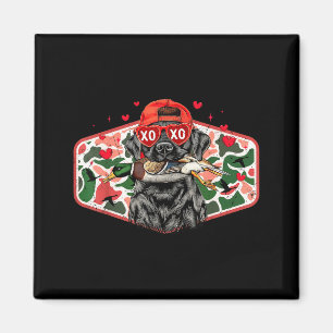 Duck Hunting Black Lab Camo Valentine's Day Xoxo H Magnet