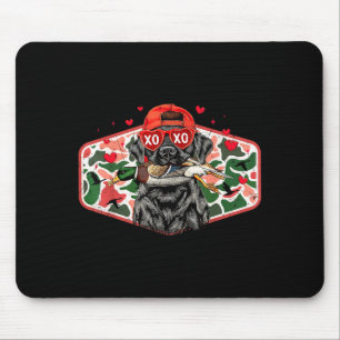 Duck Hunting Black Lab Camo Valentine's Day Xoxo H Mouse Pad