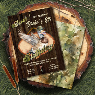 Duck Hunting Bruh Birthday Campout Invitation